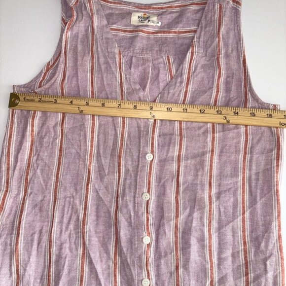 Marine Layer Lake Tank Dress In Lavender Red Stripe Linen Blend Coverup size S - Picture 10 of 10